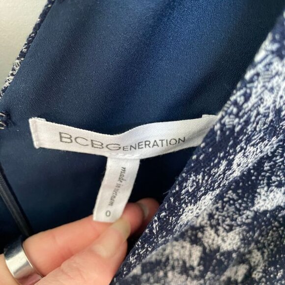 BCBGeneration Blue and white checkered romper - Picture 3 of 4